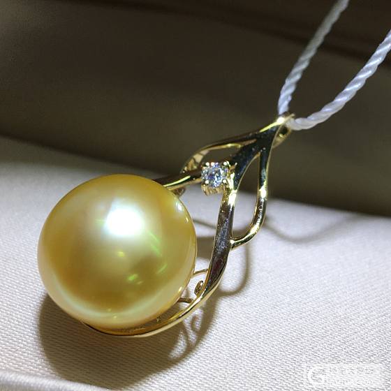 中秋特惠🎁今日特推  13-14mm天然南洋金珠圆形强光基本无暇  色光不错  ..._有机宝石