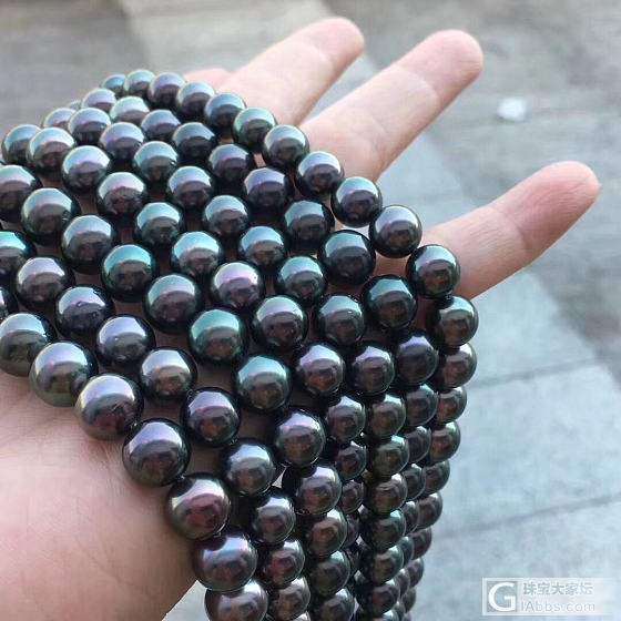 新鲜出炉孔雀绿大溪地珍珠项链🎉🎉🎉8~10mm，9~11mm，正圆，微瑕，强光_珍珠