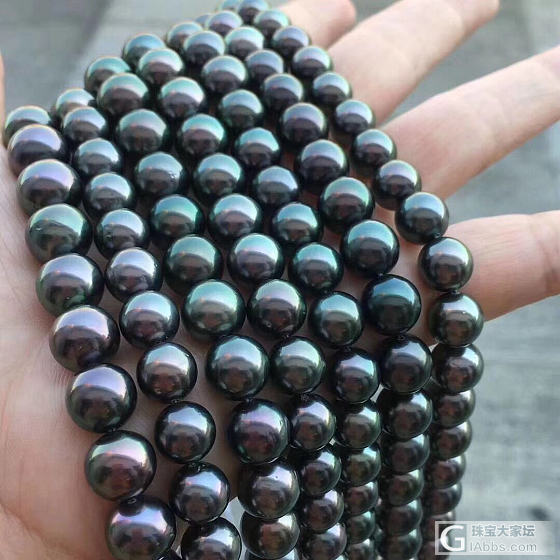 新鲜出炉孔雀绿大溪地珍珠项链🎉🎉🎉8~10mm，9~11mm，正圆，微瑕，强光_珍珠