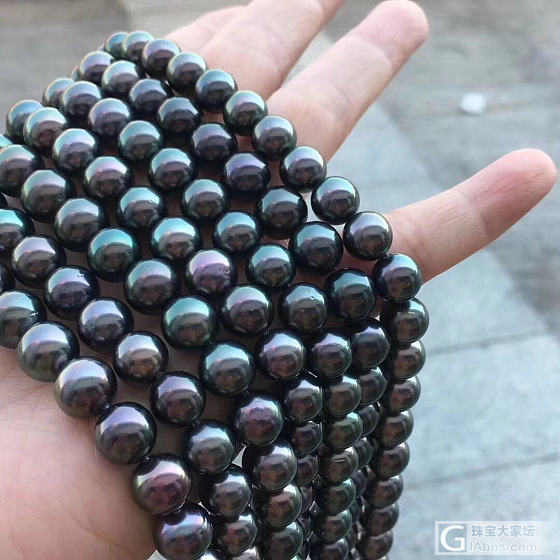 新鲜出炉孔雀绿大溪地珍珠项链🎉🎉🎉8~10mm，9~11mm，正圆，微瑕，强光_珍珠