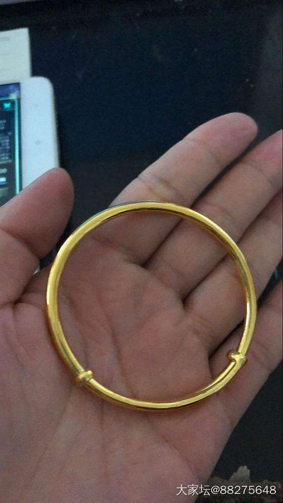 哈哈哈我也有抽拉小金镯子啦_手镯金