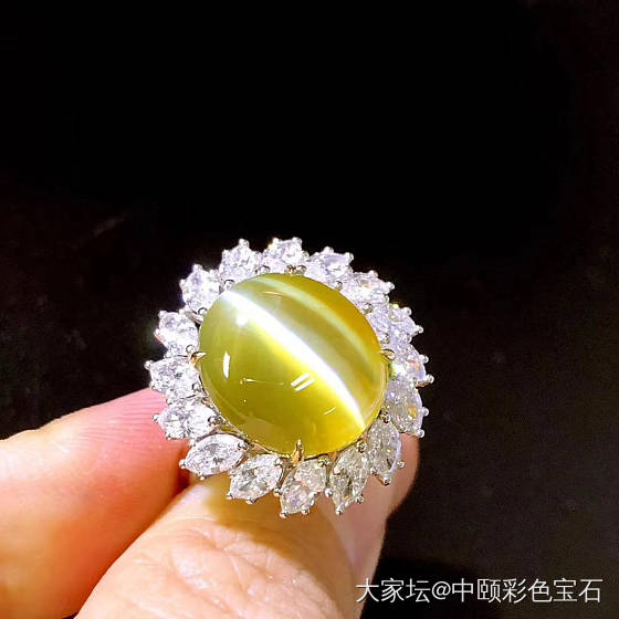 ##中颐旗舰荣誉出品天然斯里兰卡金绿猫眼戒指## 13.15ct  GRS证书_戒指猫眼金绿宝石