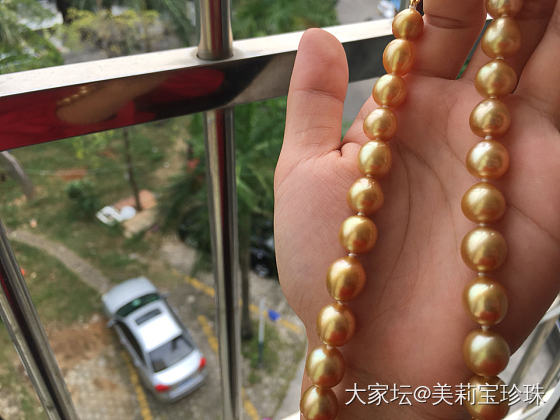 天然南洋变态浓金，今天要下雨没有太阳拍的效果！实物真的更好看😍_珍珠
