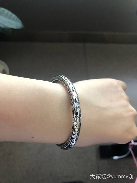 做旧版花意浓到手_手镯银