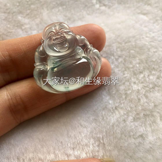 拍照真的是一门技术活……渣图，种老起光飘花佛爷爷_挂件翡翠