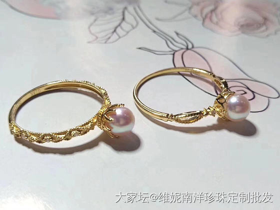 精致的复古小戒指，搭配5-5.5迷你小珍珠戒指💍_戒指珍珠
