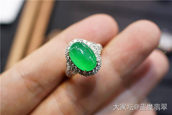 有质量的绿戒指，天然A货翡翠，国检证书_戒指翡翠
