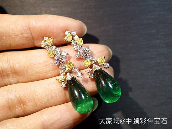 ##中颐旗舰天然赞比亚祖母绿耳坠新款##  21ct_耳饰祖母绿