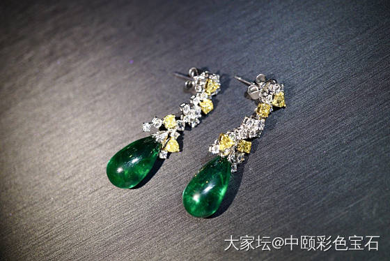 ##中颐旗舰天然赞比亚祖母绿耳坠新款##  21ct_耳饰祖母绿