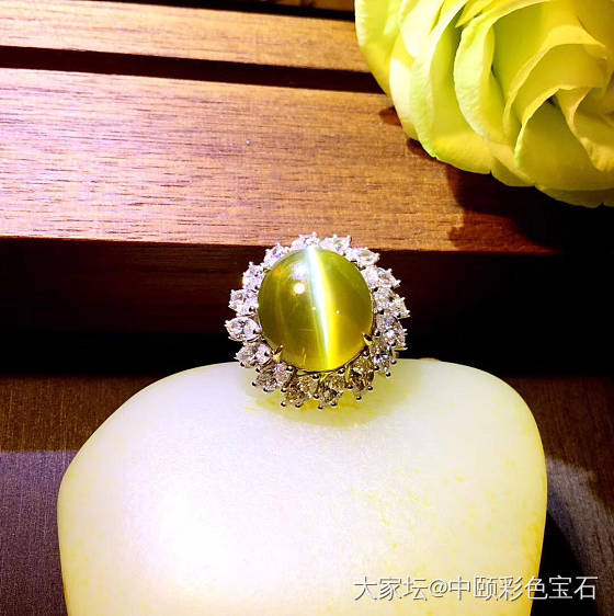 ##中颐天然斯里兰卡金绿猫眼戒指##  13.15ct_戒指猫眼金绿宝石