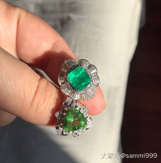 想起外婆留给我的金耳饰_彩色宝石耳钉金