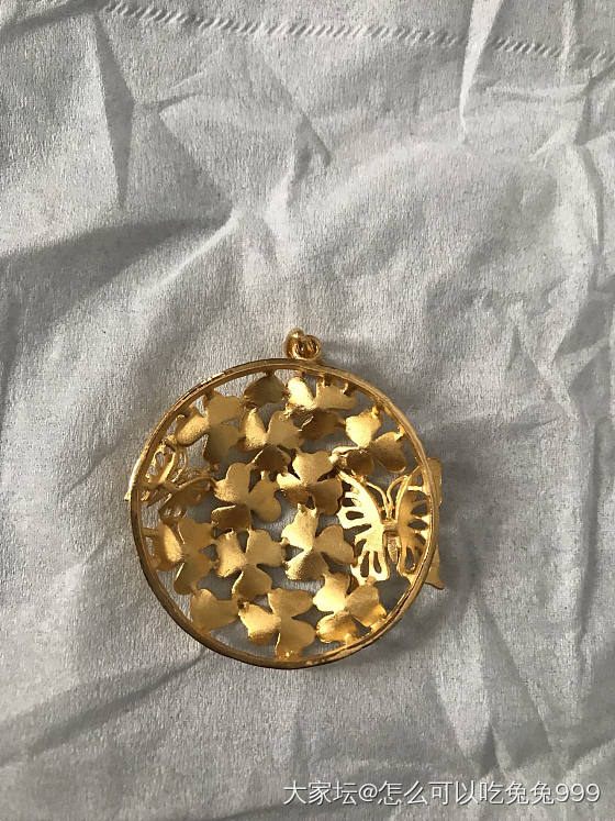千叶蝶恋花_吊坠金