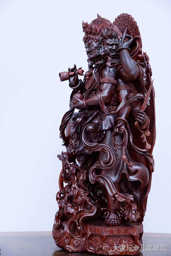 大黑天 鸡年的守护神_雕刻木器