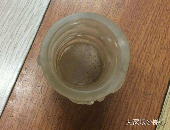 自藏雕花虫草竹节纹镂空水晶杯_水晶