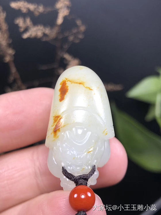 新疆和田玉籽料枣红皮小龙龟挂件，原皮原色，1.1级白，30克！_和田玉