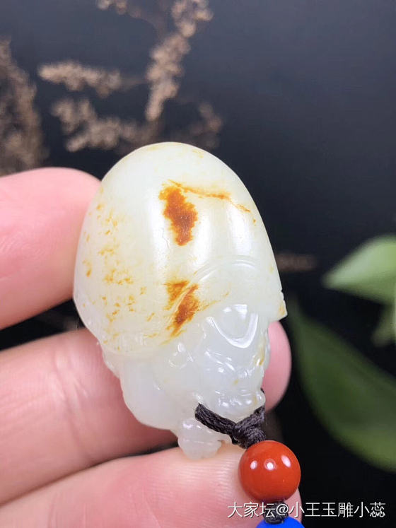 新疆和田玉籽料枣红皮小龙龟挂件，原皮原色，1.1级白，30克！_和田玉