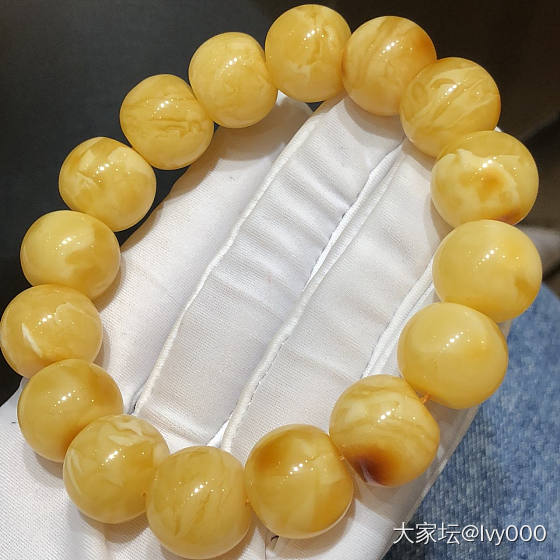 黄花蜡老型手串_珠串琥珀蜜蜡