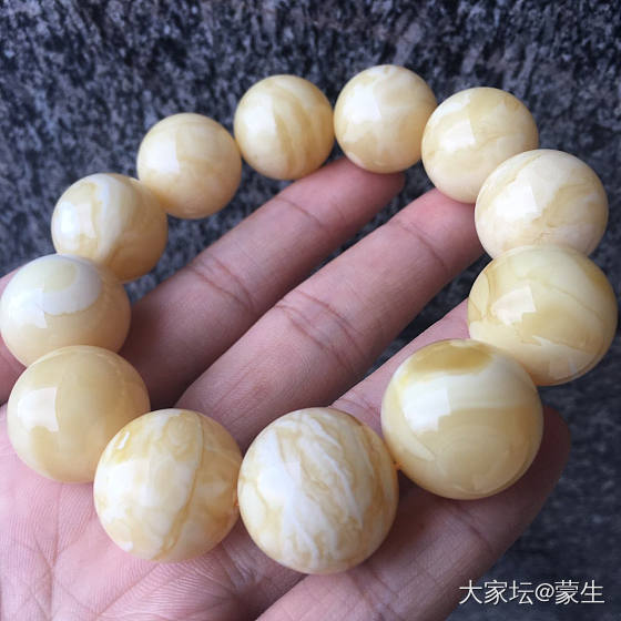 俄料白花21+手串_珠串琥珀蜜蜡
