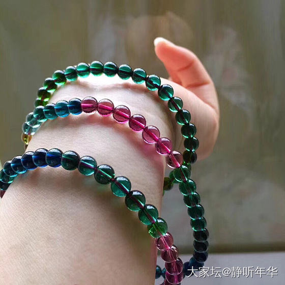 碧玺手链，照片拍不出实物的美！_彩色宝石