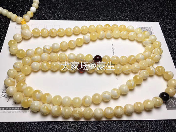 俄料白花108佛珠_琥珀蜜蜡