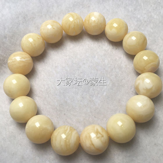 俄料白花13+手串_珠串琥珀蜜蜡