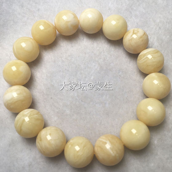 俄料白花13+手串_珠串琥珀蜜蜡