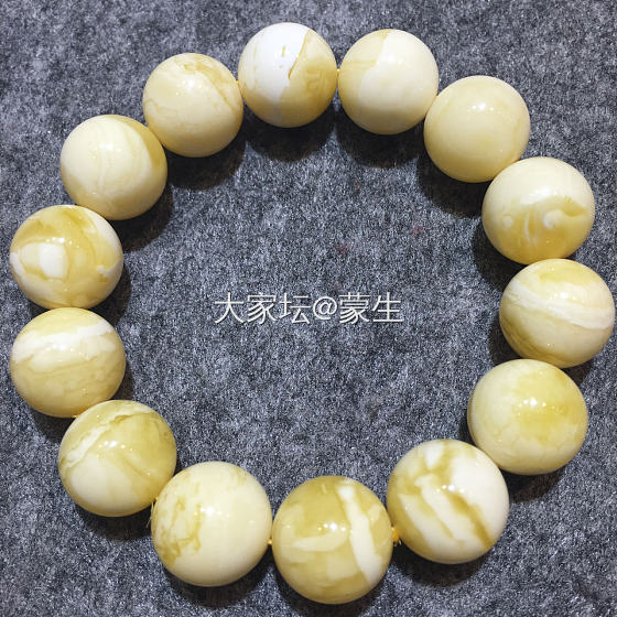 俄料瓷白花16左右手串_珠串琥珀蜜蜡