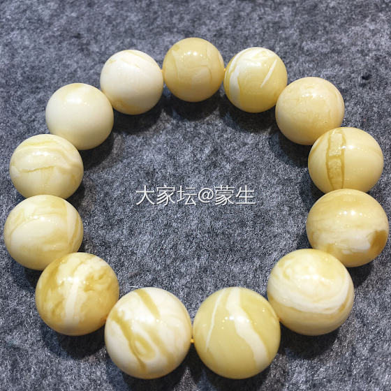 俄料瓷白花17+手串_珠串琥珀蜜蜡