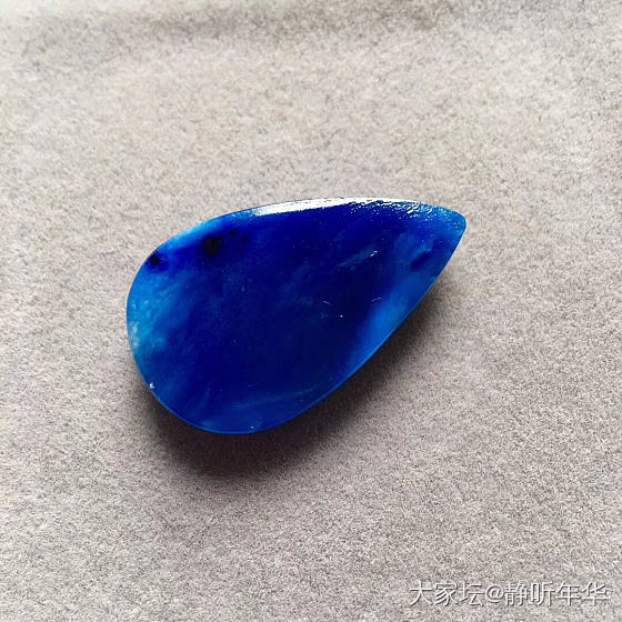 舒俱来老料星际蓝丝绒料水滴吊坠，难得见到这么纯正的星际蓝，欣赏下！_舒俱来