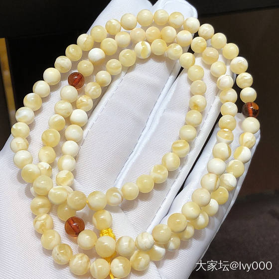 小白佛珠_珠串琥珀蜜蜡