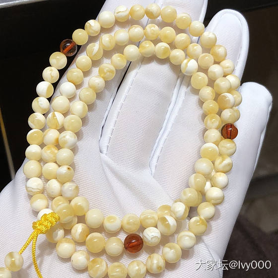 小白佛珠_珠串琥珀蜜蜡