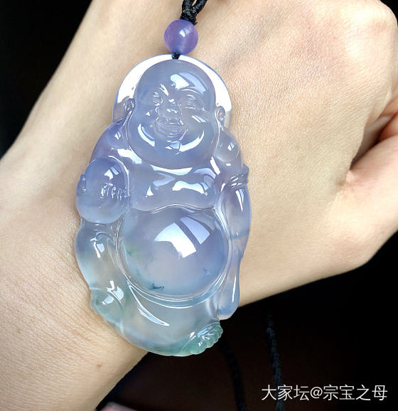 很少见的梦幻粉紫大佛_翡翠