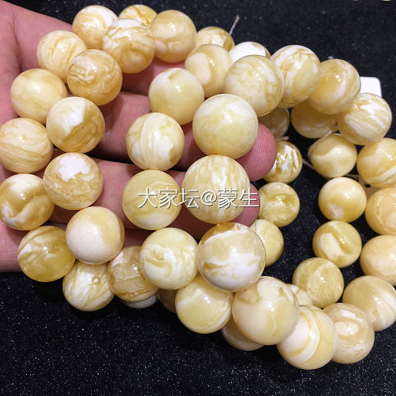 俄料白花14-16手串_琥珀蜜蜡