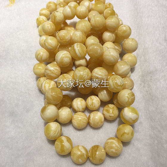 俄料白花14-16手串_琥珀蜜蜡
