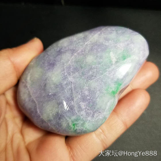 一块色料怼开，紫罗兰？？_赌石翡翠