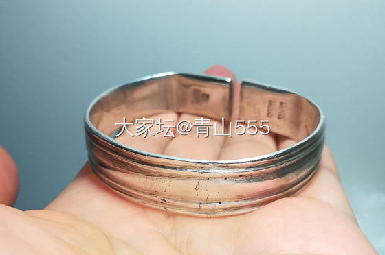 东北老银轨道镯兰花双轨道老银镯_银