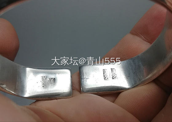 东北老银轨道镯兰花双轨道老银镯_银