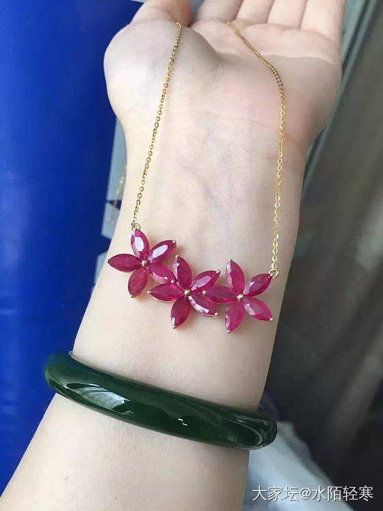 红宝石花朵 水经验专用_项链红宝石彩色宝石