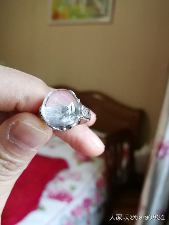 新入手的银钛戒指，据说能量很强_戒指钛晶水晶