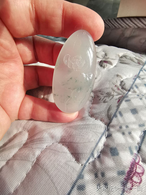 荷花素牌子_挂件翡翠