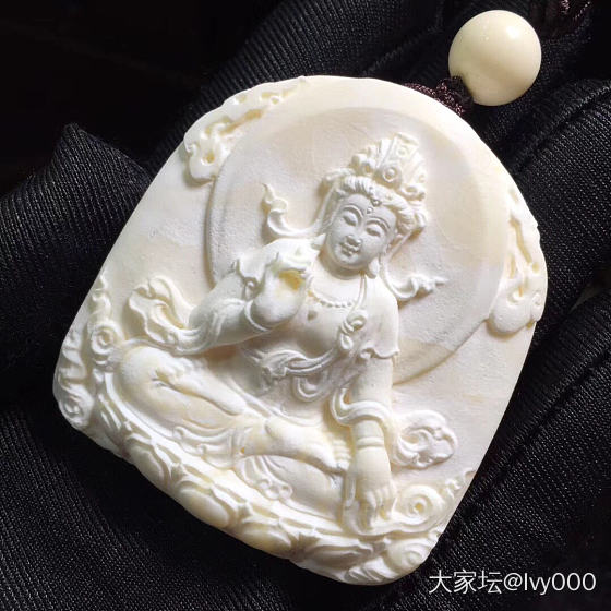 收藏极品，俄料骨瓷白观音，王华辉大师，蜡质浓厚，完美品相，23.1克_挂件琥珀蜜蜡