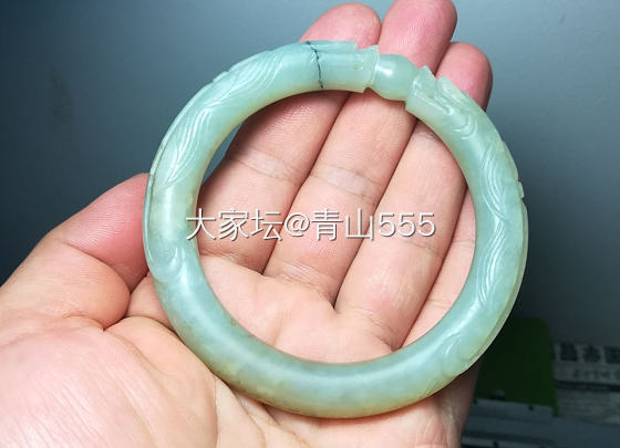 清代二龙戏珠手镯_手镯和田玉
