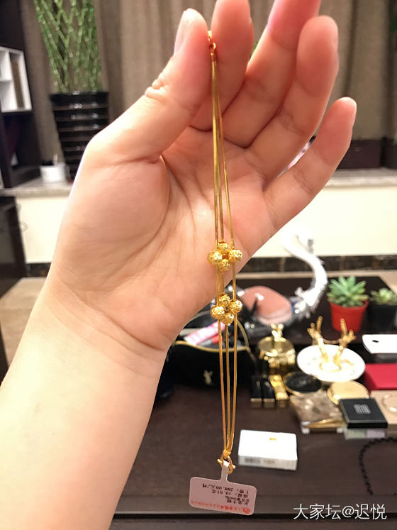 嘿嘿 晒晒男朋友的眼光 上海出差老庙黄金买回来的手镯和手链_手镯手链金