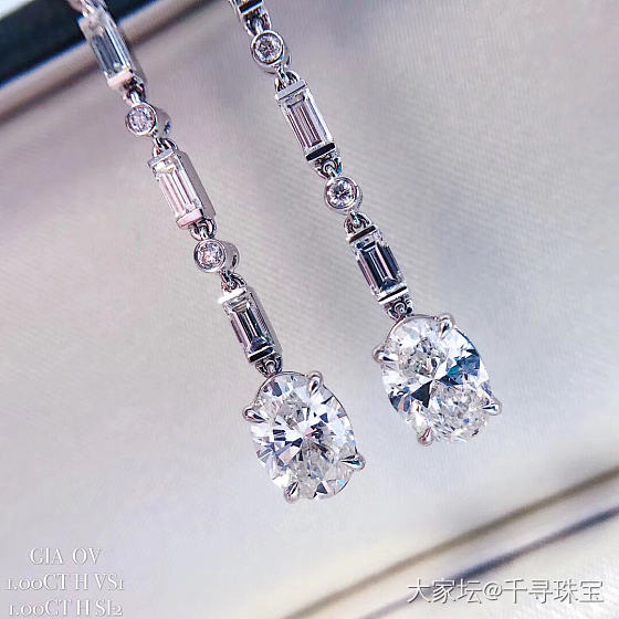 🌟仙女姐姐款 1克拉椭圆钻耳环_耳饰钻石千寻珠宝