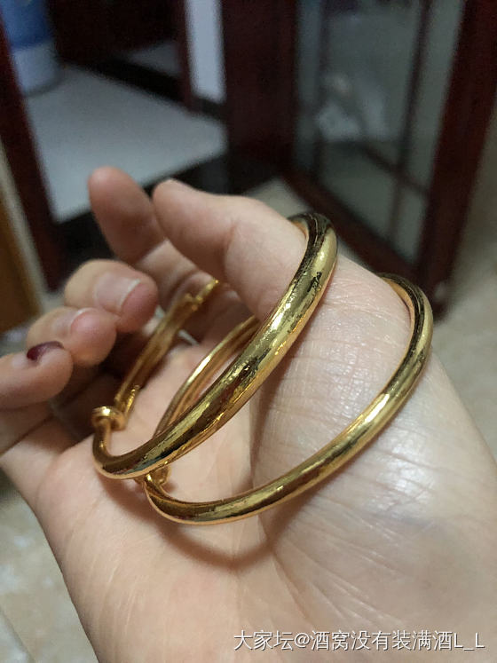 今日份开心～来自圆棍抽拉_戒指手镯金