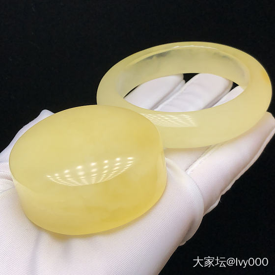 55.5圈口蜜蜡手镯！冰清玉洁一尘不染的清新款[色][色]全品完美无暇！无杂裂无..._琥珀蜜蜡