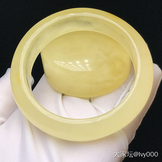 55.5圈口蜜蜡手镯！冰清玉洁一尘不染的清新款[色][色]全品完美无暇！无杂裂无..._琥珀蜜蜡