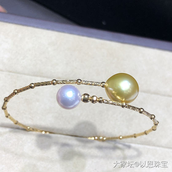 天然海水珍珠手镯18K金_珍珠