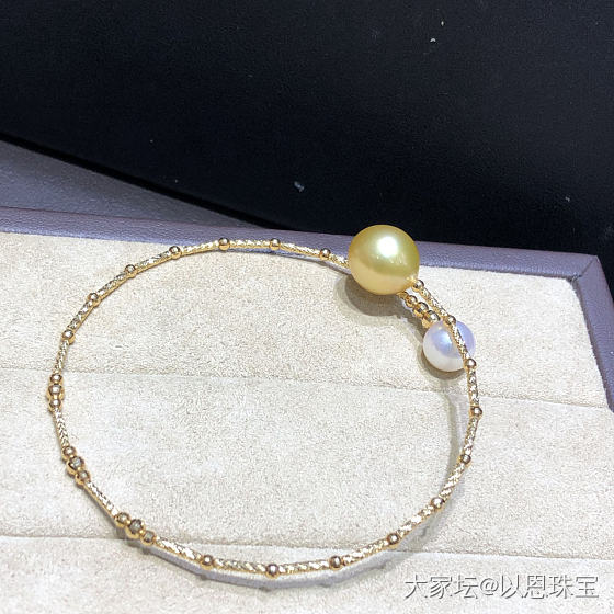 天然海水珍珠手镯18K金_珍珠