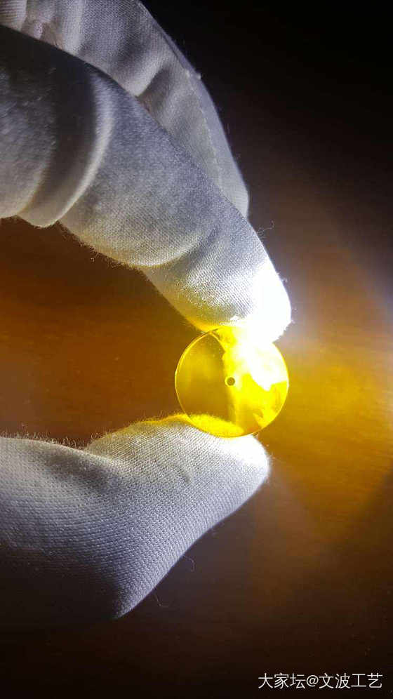 纯天然蜜蜡琥珀原石打磨制作(金飘蜜)小扣子_琥珀蜜蜡